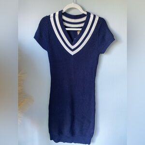 Ralph Lauren Navy and White Knit Dress